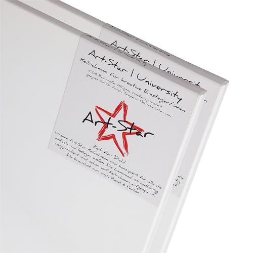 Art-Star 2X University KEILRAHMEN 80x80 cm | Leinwände auf Keilrahmen 80x80 cm | Leinwandtuch vorgrundiert, malfertige bespannte quadratische Keilrahmen mit Leinwand zum malen