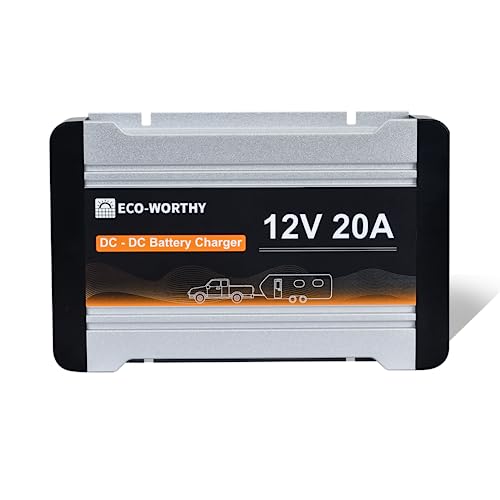 ECO-WORTHY Ladebooster 12V 20A DC-DC Batterieladegerät für LiFePO4 Batterie,Gel, AGM,Ladebooster für Wohnmobilen, Wohnwagen