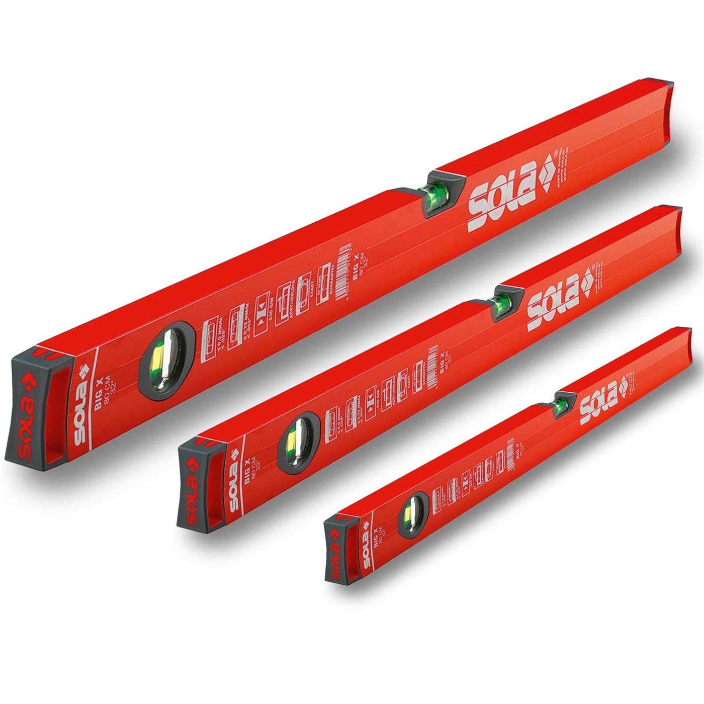 Oligei So-Big Set / 60/100 / 180 Sola Aluminium-Spirit-Level Bigx-Set, enthält BigX 60, Bigx3 100, BigX3 180, Meterstab