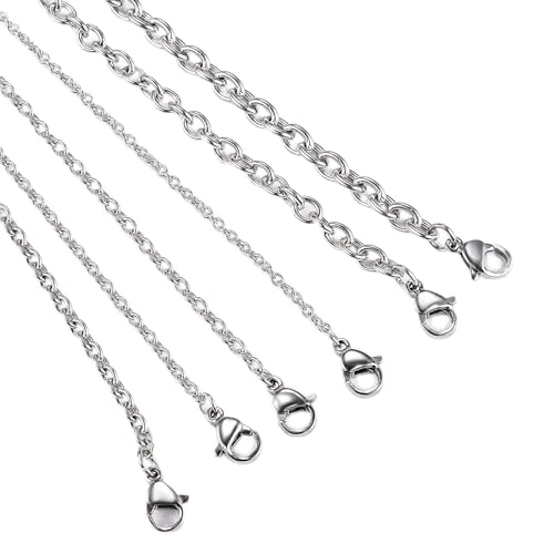 GURIDO 1 Stück Breite 1,5 mm-6 mm Edelstahl Kreuz O Kette Halskette für Frauen Männer DIY Schmuck dünne Armband Halskette