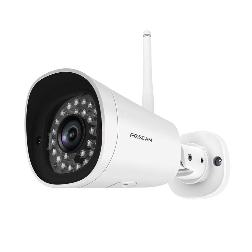 Foscam G4P - Weiße Super HD Outdoor IP Kamera mit 20m Nachtsicht, 4MP, IP-WLAN-Überwachungskamera u. Gegensprech-Zweiwege-Audio, wetterfeste Security-Cam mit microSD-Kartenslot, 1 Stück (1er Pack)