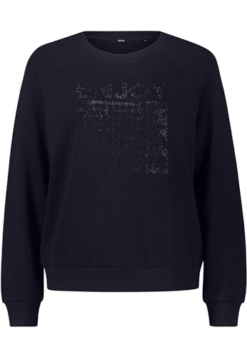 zero Damen Sweatshirt mit Glitzerprint Patch Blueblack,38