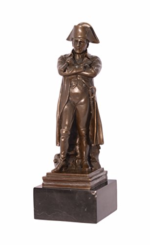 Decoratie Bronzefigur Skulptur Motiv: Napoleon stehend auf Marmorsockel Bronze Höhe 30,5 cm 2,8 kg