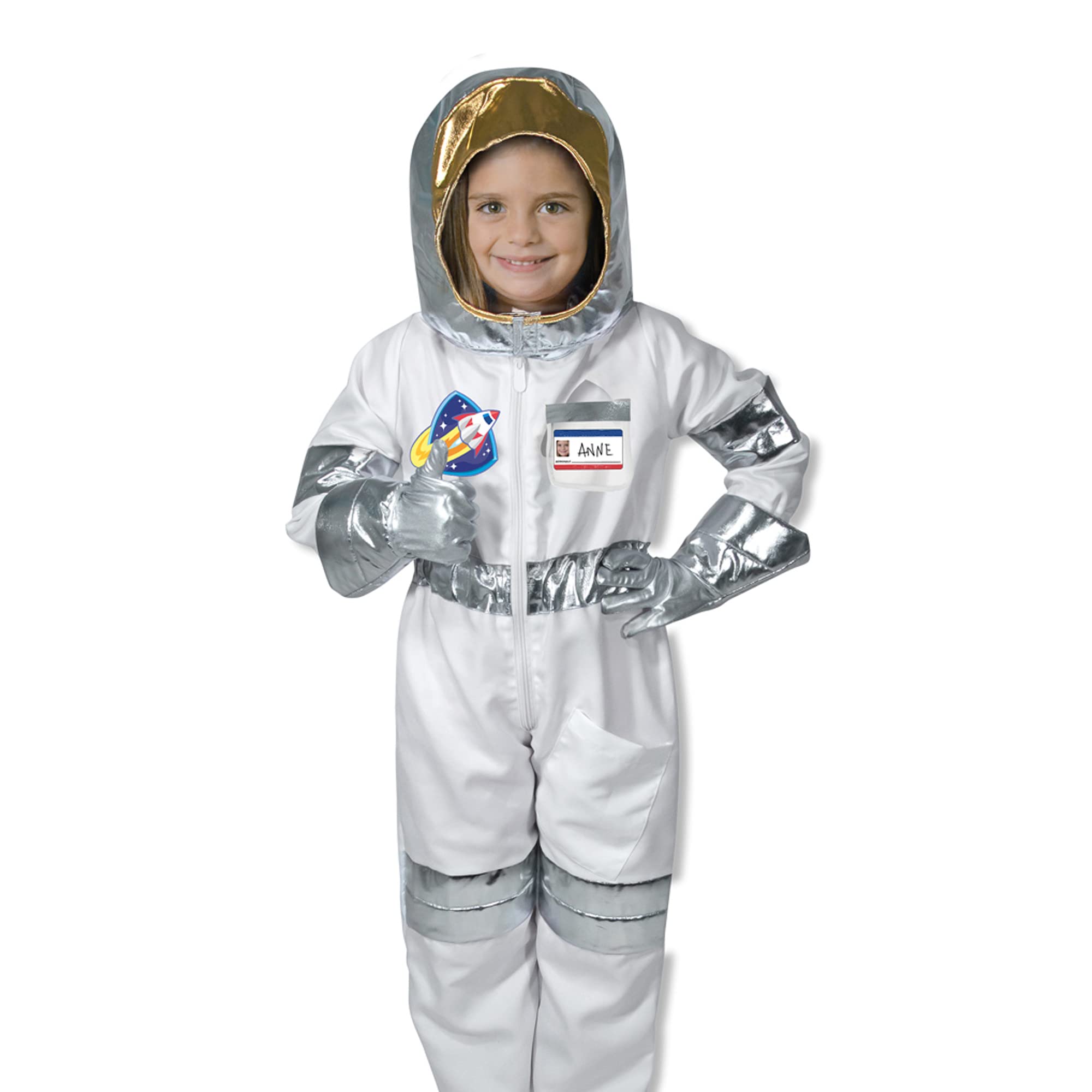 Melissa & Doug Astronaut Role Costume Set Pretend Play , Pretend Play , Halloween Costumes , Astronaut Costume Kids, Kids Costume , 3+ , Gift for Boy or Girl