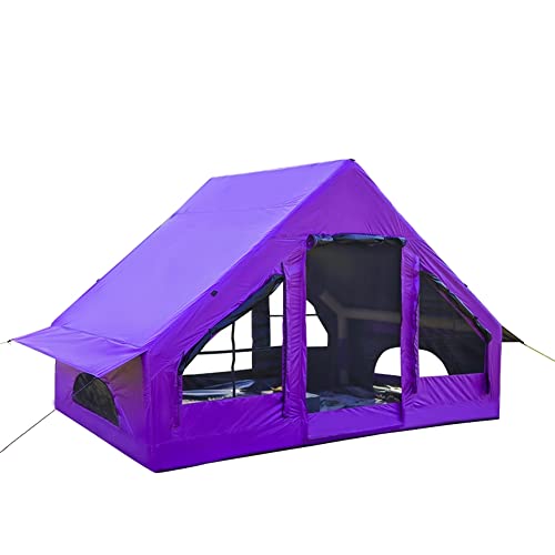 Aufblasbares Zelt für 5–8 Personen im Freien mit Pumpe, einfacher Aufbau, wasserdichtes 4-Jahreszeiten-Außenhaus zum Angeln, Camping und Wandern (300 * 200 * 210 cm)