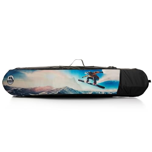 BambiniWelt by Rafael K. Kinder Snowboardtasche Rucksack Board Bag viel Stauraum Helm Snowboard Skibrille Handschuhe (Modell 8, 120cm)