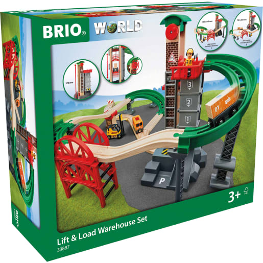 BRIO Spielzeug-Eisenbahn "BRIO WORLD Großes Lagerhaus-Set mit Aufzug" (Set)