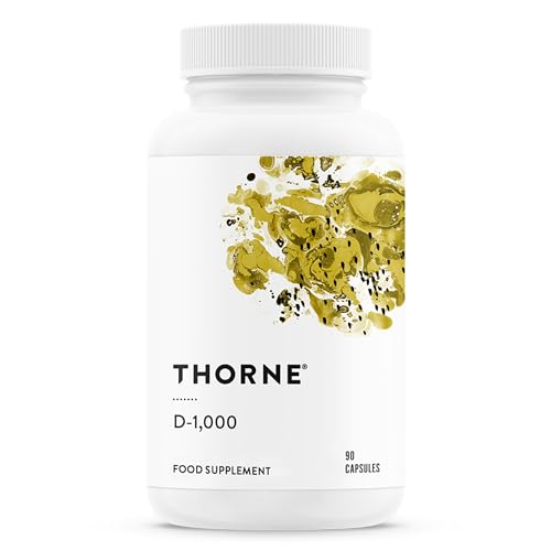Thorne Vitamin D-1000 - Vitamin D3 Ergänzung (1.000 IU) für Gesunde Knochen und Muskeln - 90 Kapseln
