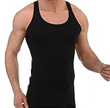 5 Stück Tutku Herren Muskelshirts Weiss, grau oder schwarz, Unterhemden Tank Top Shirt Baumwolle Gr. S bis XL (schwarz M)