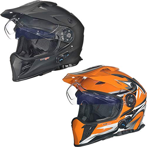 RX-968 COM Bluetooth Crosshelm Integralhelm Quad Cross Enduro Motocross Offroad Helm rueger, Größe:XL (61-62), Farbe:Orange V/RCK