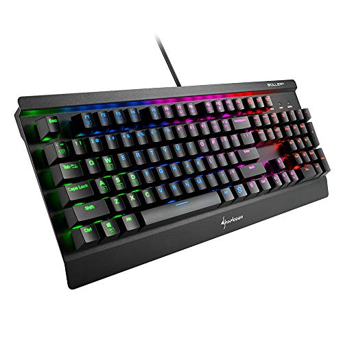 Sharkoon Skiller Mech SGK3 Mechanische Gaming Tastatur (mit RGB-Beleuchtung, Blaue Schalter, N-Key-Rollover, 1000 Hz Polling Rate) US-Layout