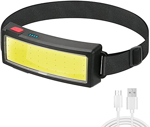 WINDFIRE USB wiederaufladbare Stirnlampe, 20000 Lumen Wide Beam Super Bright COB Stirnlampe, Leichtes verstellbares Stirnband mit 3 Lichtmodi Stirnlampe für Camping, Laufen, Wandern, Notfälle