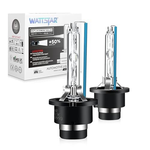 wattstar OEM Qualität D2S 8000K, Xenon-Scheinwerfer, HID D2S-Scheinwerfer, Xenon-Scheinwerferlampen, HID Xenon-Lampe (2er-Pack). ………