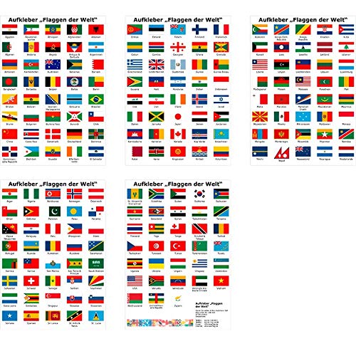 Everflag Aufkleber Set mit Allen Flaggen der Welt