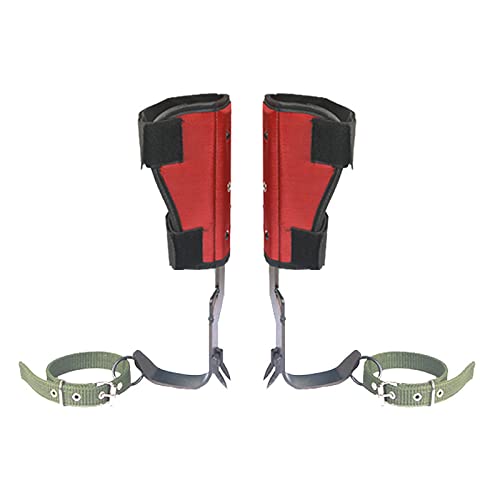 LIBOOI Baumkletter-Spikes Set, verstellbare Kletterbaum-Spikes Baumkletter-Ausrüstung Werkzeug mit Riemen und Handschuhen für Baumarbeiten