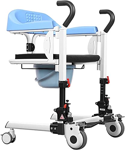Patientenlift-Transfermobilitätsstuhl, Patientenlift-Rollstuhl für zu Hause, Stahl-Transportrollstuhl, manueller Lift mit 180° geteiltem Sitz, Nachtkommode mit Bettpfanne, Patientenhilfe für