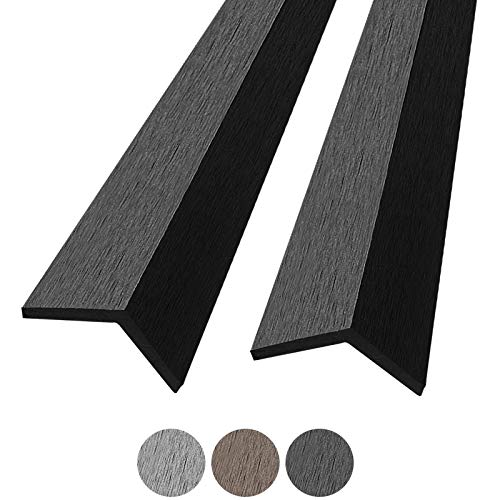 Montafox 5 Stück WPC Abschlussleisten Abdeckleiste Terrassendielen Dielen L-Leiste 190 cm - Anthrazit