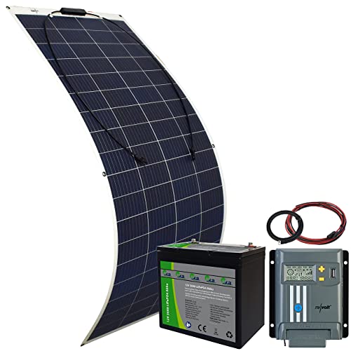tka Köbele Akkutechnik Insel Solaranlage: Solar-Set: MPPT-Solarladeregler, LiFePO4-Akku (640 Wh) & Solarmodul (Balkon Solaranlage mit Speicher)