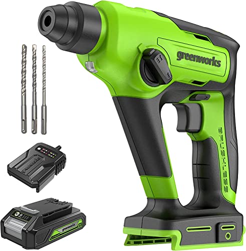 Greenworks 1.2J Brushless Rotary Hammer kit 2Ah battery & 2A charger