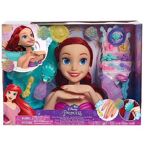 Deluxe Disney Prinzessin Ariel kleine Meerjungfrau +Zubehör Großer Kopf Styling und Kämmen Puppe