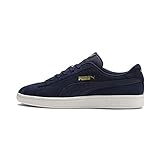 PUMA Unisex SMASH V2 Low-Top Trainers, PEACOAT-PUMA TEAM GOLD-WHISPER WHITE, 45 EU