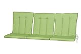 MBM Sitz- und Rückenkissen für 3-Sitzer Bank Romeo in hellem Grün, hochwertige Auflage für Sitzfläche aus Textil, 102 x 54 cm, 3-teilig, Kissendicke von 4 cm, hoher Sitzkomfort, strapazierfähig