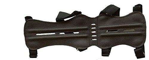 elTORO Armschutz Traditionell Lang 32 cm Glattleder dunkel, Zubehör für Bogenschießen, Pfeil und Bogen, Bogensport