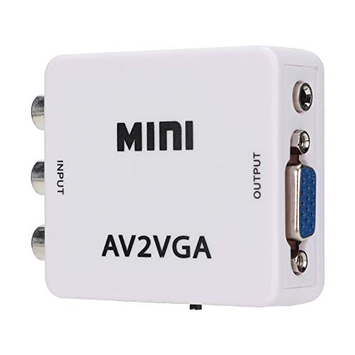 Mini VGA zu Video Konverter, Composite AV auf VGA Adapter, TV SetTop Box Audio Video Konverter (weiß)