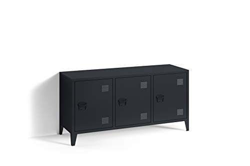 Homexperts College 01 Sideboard, Metall schwarz, B 120, H 58, T 40cm