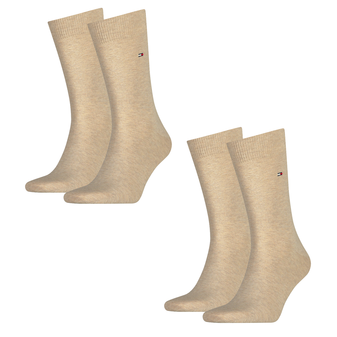 Tommy Hilfiger 6 Paar Classic Socken Gr. 39-49 Herren Business Socken, Farbe:369 - light beige melange, Socken & Strümpfe:47-49