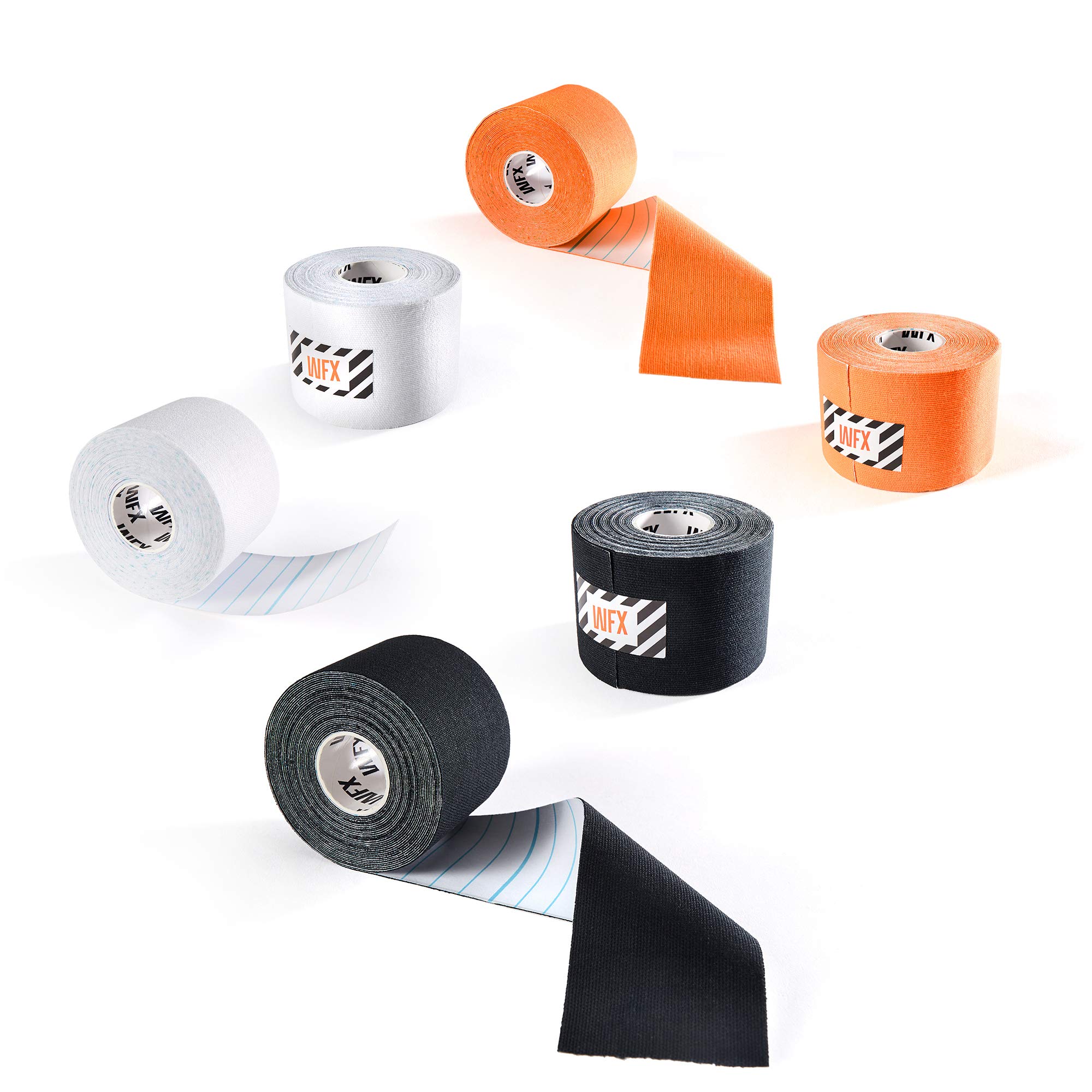 DoYourFitness Kinesiologie Tape Set 6er - 5m x 5cm - Selbsklebend, Wasserresistent, Latexfrei, 100% Baumwolle - Ideales Physio Tape, Sport Tape & Body Tape