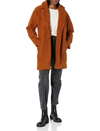 Daily Ritual Teddy Bear Lapel Coat outerwear-jackets, caramel, US L (EU L - XL)