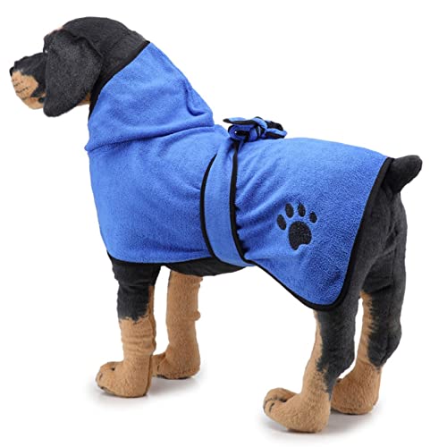 SUSOSU Starkes Saugfähiges Handtuch für Haustiere 1 Packung Hundehandtuch Bademantel Decke Praktischer für Haustiere,Blue 3,S