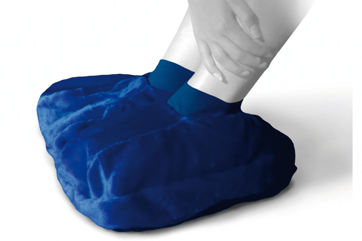 Faba Care Fußwärmer Plüsch, Sänger Wärmflasche 2 L, Fußwärmkissen für warme Füße, Blau