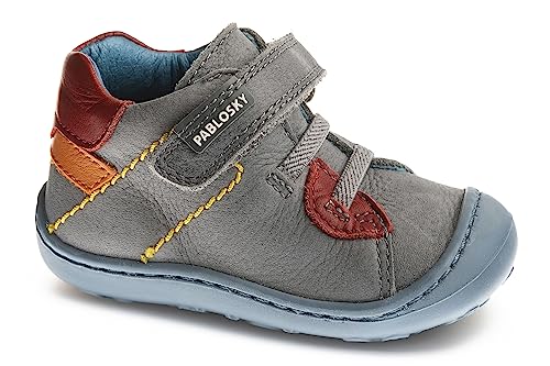 Pablosky Babyschuhe für Kinder, Grau, Leder, mit Klettverschluss, grau, 23 EU