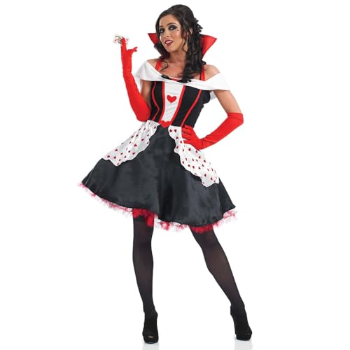 Fun Shack Disfraz Reina de Corazones Mujer, Disfraz Halloween Mujer Disponible en Talla XL