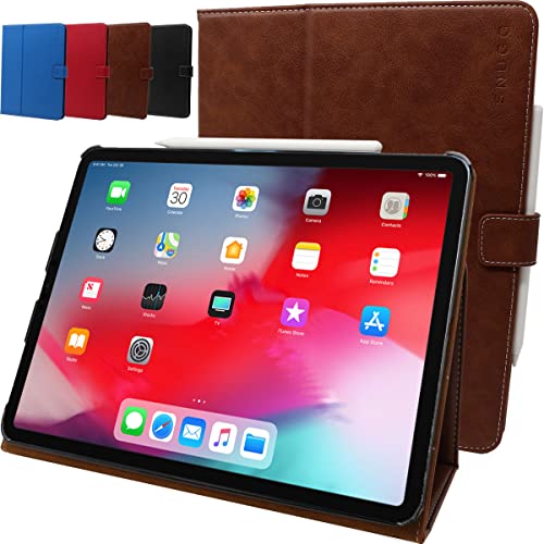 Snugg iPad Mini 6 Lederhülle (2021 6th Generation) - Flip Stand Schutzhülle für iPad Mini 6 Hülle Leder - Distressed Brown