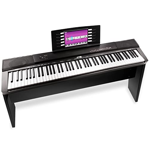 MAX KB6W Keyboard E-Piano mit 88 Tasten, Digitalpiano mit Anschlagdynamik, Keyboardständer, Notenständer, Sustain Pedal, E Klavier mit MP3-Player und Aufnahmefunktion