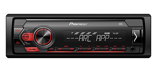Pioneer MVH-S220DAB , 1DIN Autoradio mit RDS und DAB+ , rot , USB für MP3, WMA, WAV, FLAC , AUX-Eingang , Android-Unterstützung , iPhone-Steuerung , ARC App