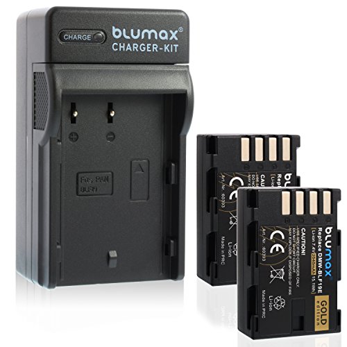 Blumax 2X ersetzt DMW-BLF19 / DMW-BLF19E 2040mAh + Ladegerät DMW-BLF19 / DMW-BLF19E | passend zu Panasonic Lumix DMC-GH3 / DMC-GH4 / DMC-GH4R / DMC-GH3A / DMC-GH4 / DMC-GH3H