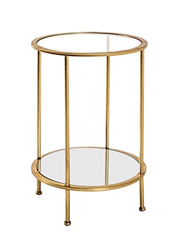 HAKU Möbel Beistelltisch, Stahlrohr, Gold, Ø 38 x 55 cm