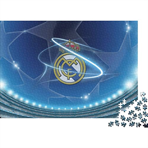 Real Madrid Logo 300 Teile Puzzles Shaped Premium Wooden Puzzle Fußball,Birthday Present,Wall Art for Adults Difficult and Challenge Gifts 300pcs (40x28cm)