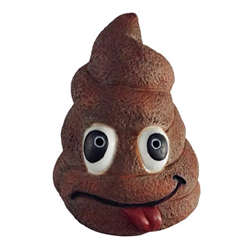 Amosfun Halloween Latex DOO-Maske Emoticon Shit Head Maske Halloween Kostüm Cosplay Party Maske 34 x 28 x 28 cm (schwarz)