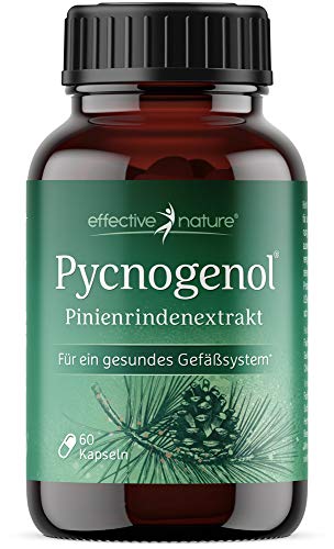 Effective Nature Pycnogenol | Pinienrinden Extrakt | 50 mg Pycnogenol Pro Kapsel | Mit Zink Zur Unterstützung Eines Normalen Testosteronspiegels | Vegan Und Zusatzstofffrei | 60 Kapseln