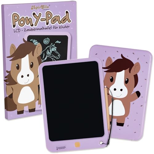 LCD-Zaubermaltafel * PONY PAD * für Kinder ab 3 Jahre | Lila Pferde Horses Maltafel Tafel Malen Spielen Weihnachten Geschenk