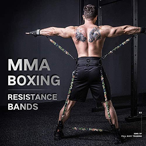 YNXing MMA Boxtraining Widerstand Band Set Verbessern Explosive Kraft Krafttrainingsgeräte für Muay Thai, Karate Combat, Fitness, Basketball, Volleyball
