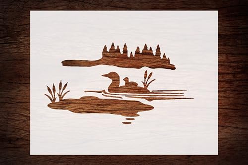 Duck & Lake Wildnis-Schablone, wiederverwendbar und stabil, 27,9 x 21,6 cm, ideal für Kunst, Handwerk, Scrapbooking, Airbrush-Malerei und Zeichnung