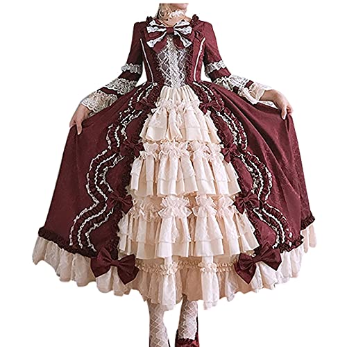 ZQTWJ Damen Mittelalter Gothic Kostüm Elegant Retro Kleider Gewand Viktorianisches Renaissance Prinzessin Barock Rokoko Kleidung SA238