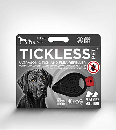Tickless Pet Ultraschall-Abwehr gegen Zecken und Floh in schwarz Zeckenschutz Ultraschallgerät