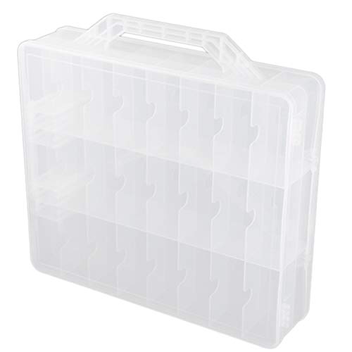 Juwaacoo Nagellack-Organizer, 48 Zellen, 2 Schichten, tragbar, transparent, Nagelzubehör, Handarbeit, Aufbewahrungsbox, verstellbare Aufbewahrungsbox